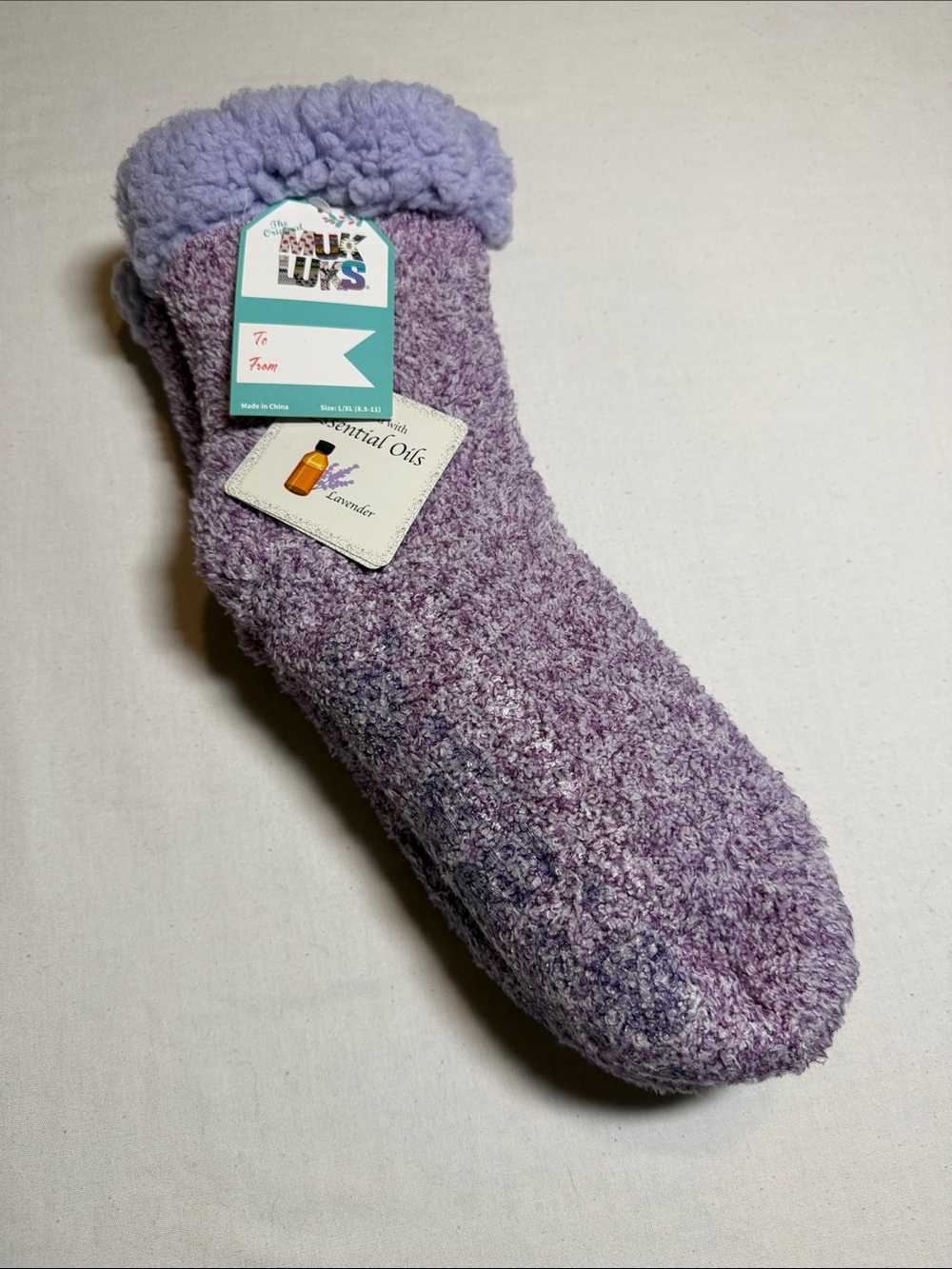 Muk Luks Lavender Plush Fuzzy Women’s Socks